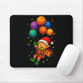 Funny Elf Astronaut With Planets Christmas Pjs For Muismat (Met muis)