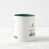 Funny elf coffee mug with your customizable face (Centre)