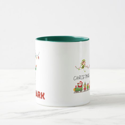 Funny elf coffee mug with your customizable face (Centre)