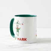 Funny elf coffee mug with your customizable face mok (Voorkant links)