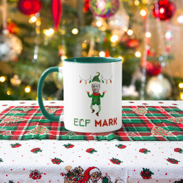 Funny elf coffee mug with your customizable face mok