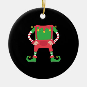 Funny Elf costume Funny Santa Kerstmis Keramisch Ornament