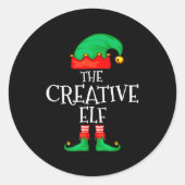 Funny Elf Family Christmas Creative Elf Sweater Me Ronde Sticker (Voorkant)