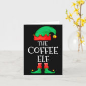 Funny Elf Family Christmas The Coffee Elf Sweater Kaart (Gele Bloem)