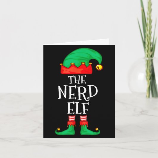 Funny Elf Family Christmas The Nerd Elf Sweater Me Kaart (Voorkant)