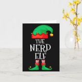 Funny Elf Family Christmas The Nerd Elf Sweater Me Kaart (Gele Bloem)