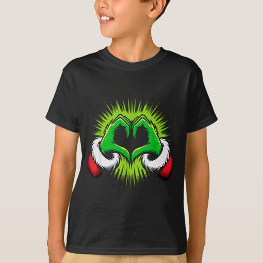 Funny Elf Heart Hands Love Christmas T-shirt (Voorkant)