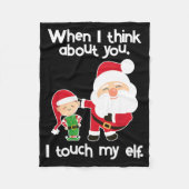 Funny Elf Inappropriate Adult Humor Christmas Gift Fleece Deken (Voorkant)