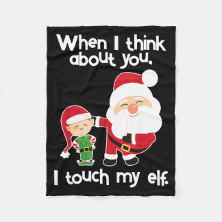 Funny Elf Inappropriate Adult Humor Christmas Gift Fleece Deken