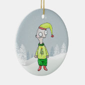 Funny Elf Keramisch Ornament (Rechts)