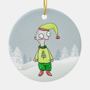 Funny Elf Keramisch Ornament