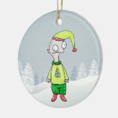 Funny Elf Keramisch Ornament (Links)