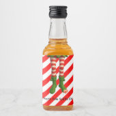 Funny Elf Legs Christmas | North Pole Mischief  Likeurfles Etiket (Voorkant)