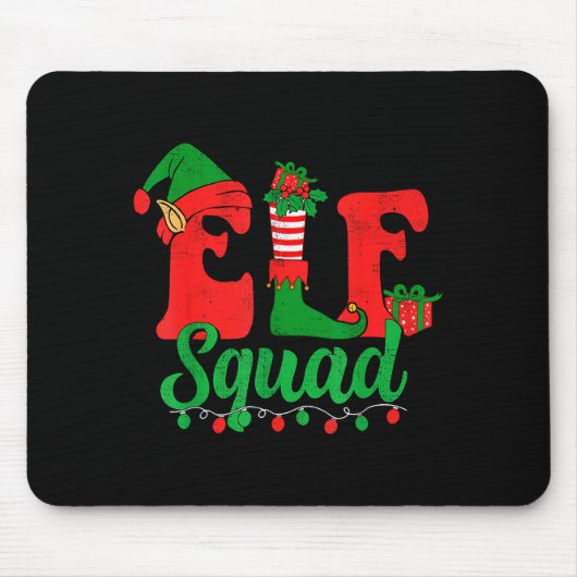 Funny Elf Squad Santa Hat Family Matching Christma Muismat (Voorkant)