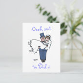 Funny Elopement Faire-part Modèle de carte postale (Debout devant)