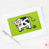 Funny Embarrassed Pooping Cow Rechthoekige Sticker (Envelop)