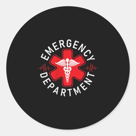 Funny Emergency Department Emergency Room Nurse Ed Ronde Sticker (Voorkant)