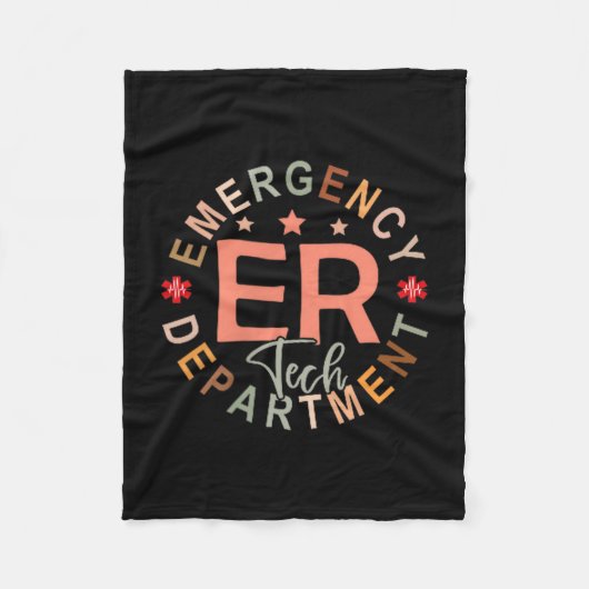 Funny Emergency Department Tech Emergency Room Tec Fleece Deken (Voorkant)