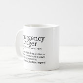 Funny Emergency Manager Definition Koffiemok (Voorkant links)