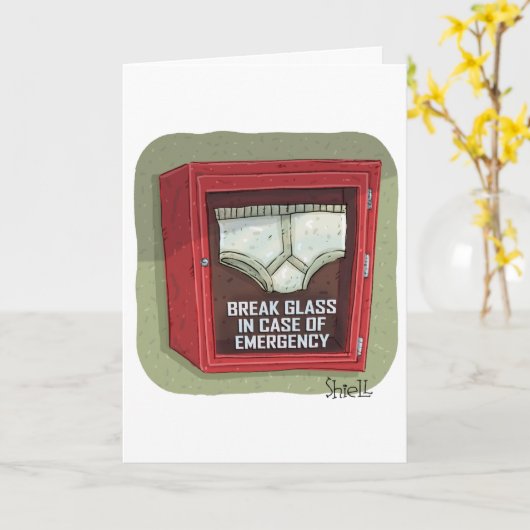 Funny Emergency Underpants Kaart (Gele Bloem)