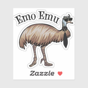 Funny Emo Emu Sticker