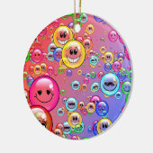 Funny Emoji Bubbles Keramisch Ornament (Links)