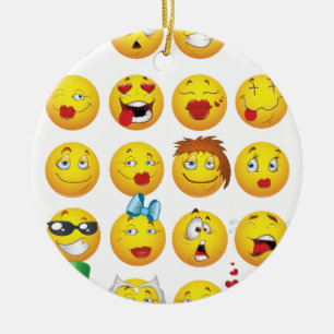 Funny Emoji Faces Cool Geweldige glimlachen Keramisch Ornament
