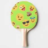 Funny Emoji Pattern (groen) Tafeltennisbatje (Voorkant)