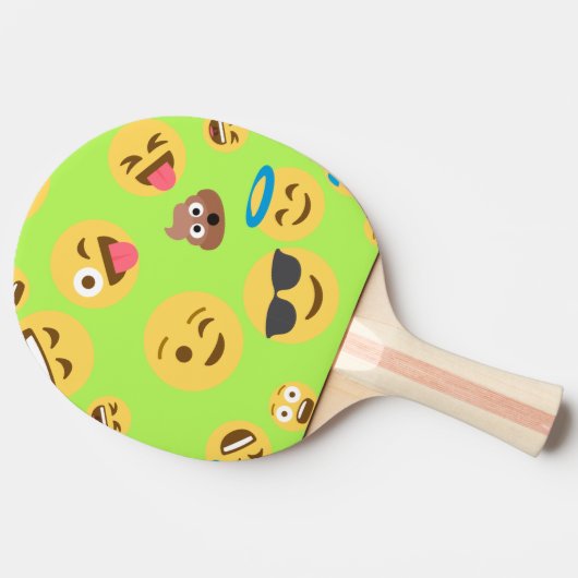 Funny Emoji Pattern (groen) Tafeltennisbatje (Zijkant)