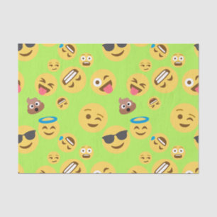 Funny Emoji Pattern (groen) Tissuepapier