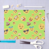 Funny Emoji Pattern (groen) Tissuepapier (Craft)