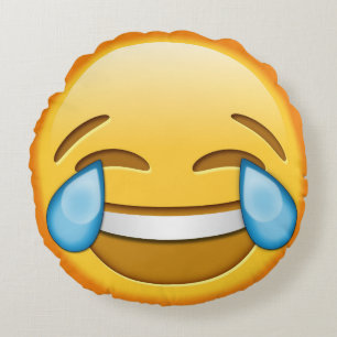 Funny Emoji Sierkussen met lachen emoji Rond Kussen