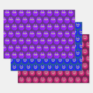 Funny Emoticon Faces Tiled Pattern Inpakpapier Vel