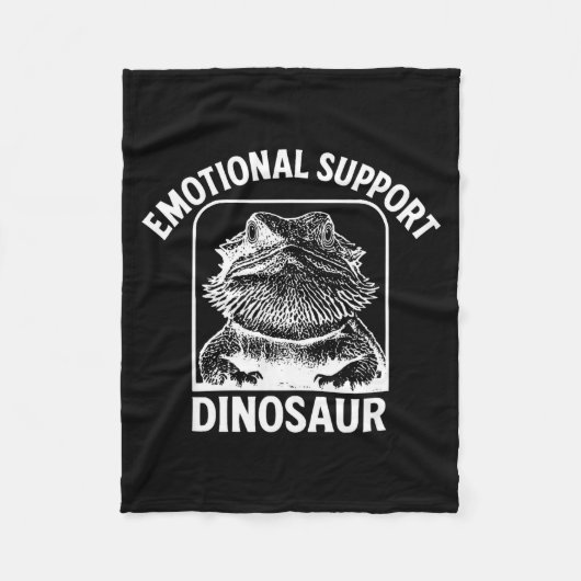 Funny Emotional Suprt Dinosaur  Fleece Deken (Voorkant)