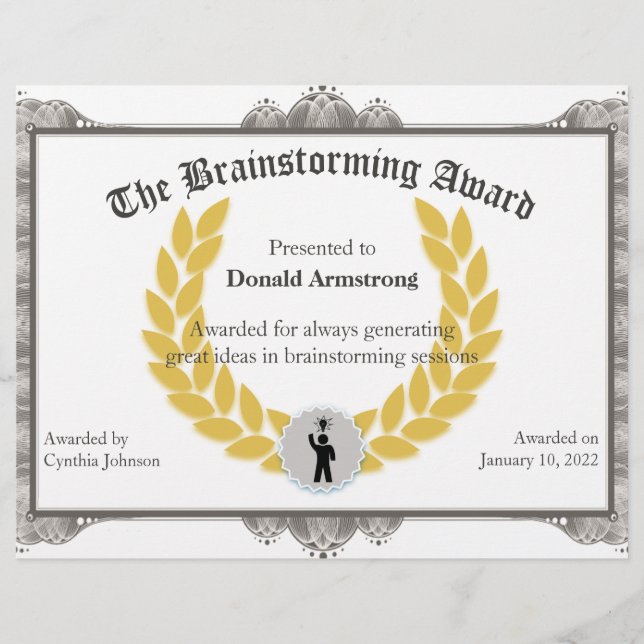 Funny Employee Award - Brainstorming (Voorkant)