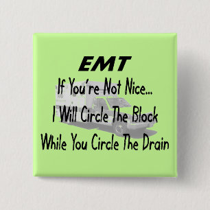 Funny EMT T T-Shirts & Gifts Vierkante Button 5,1 Cm