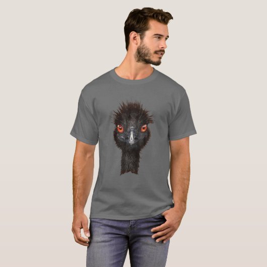 Funny Emu Bird - Cool Emu Illustratie T-shirt (Voorkant volledig)
