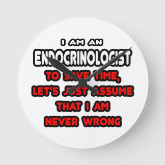 Funny Endocrinoloog T-Shirts en Gifts Ronde Klok