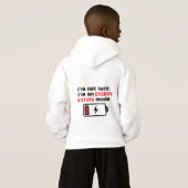 Funny "Energy Saving Mode" Kids Hoodie | Cute Lazy (Dos entier)