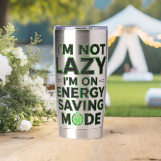 Funny Energy Saving Mode Lazy Humor Tumbler Geïsoleerde Drinkbeker