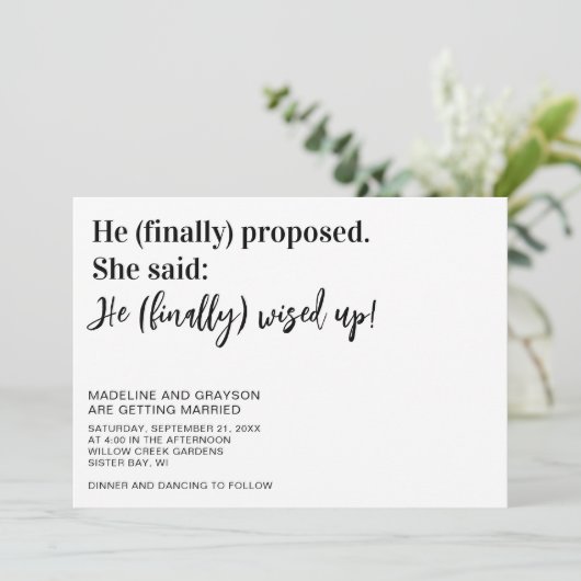 Funny Enfin Faire-part de mariage Décontracté (Debout devant)