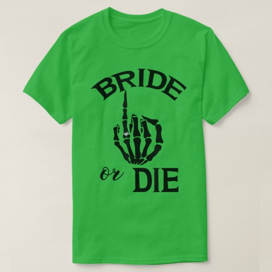 Funny Engaged Bride Skeleton Hand Wedding Ring for T-shirt (Design voorkant)