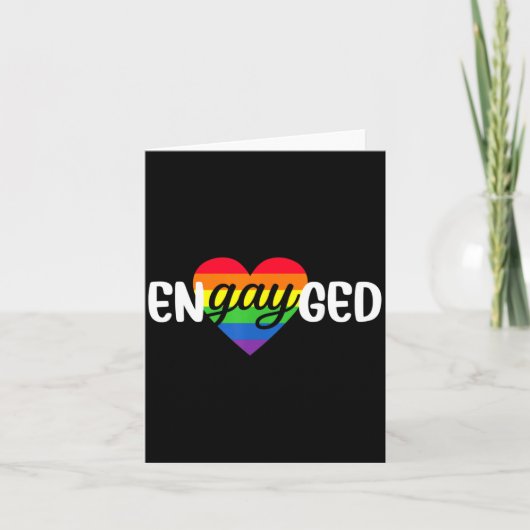 Funny Engayged Gay Couple Engagement Party Rainbow Kaart (Voorkant)