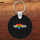 Funny Engayged Gay Couple Engagement Party Rainbow Sleutelhanger (Voorkant)