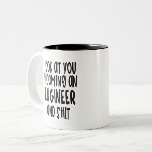 Funny Engineer Afstuderen Mok (Voorkant links)
