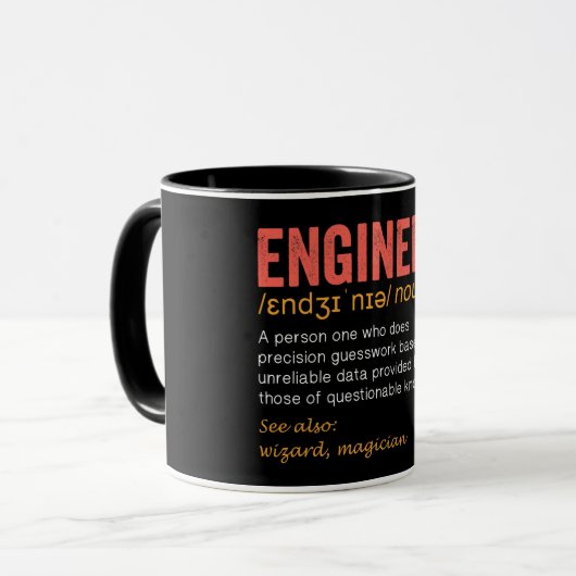 Funny Engineer Definition Mok (Voorkant links)