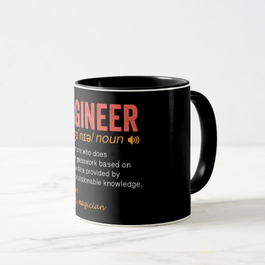 Funny Engineer Definition Mok (Voorkant rechts)