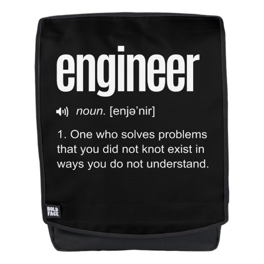 Funny Engineer Definition Rugtassen (Voorkant)
