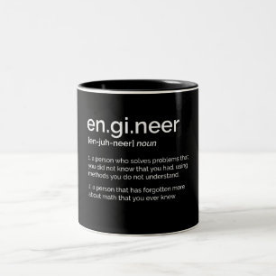 Funny Engineer Definition Tweekleurige Koffiemok