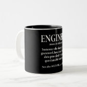 Funny Engineer Definition Two-Tone koffie Mok (Voorkant links)
